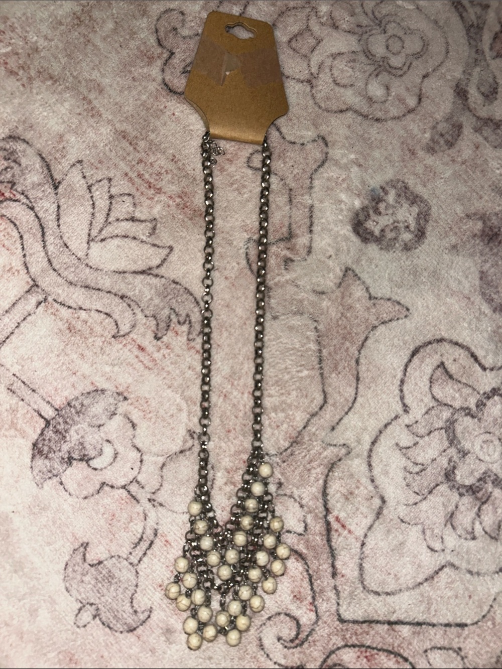 Statement Ivory Beaded Bib Necklace - Unbranded